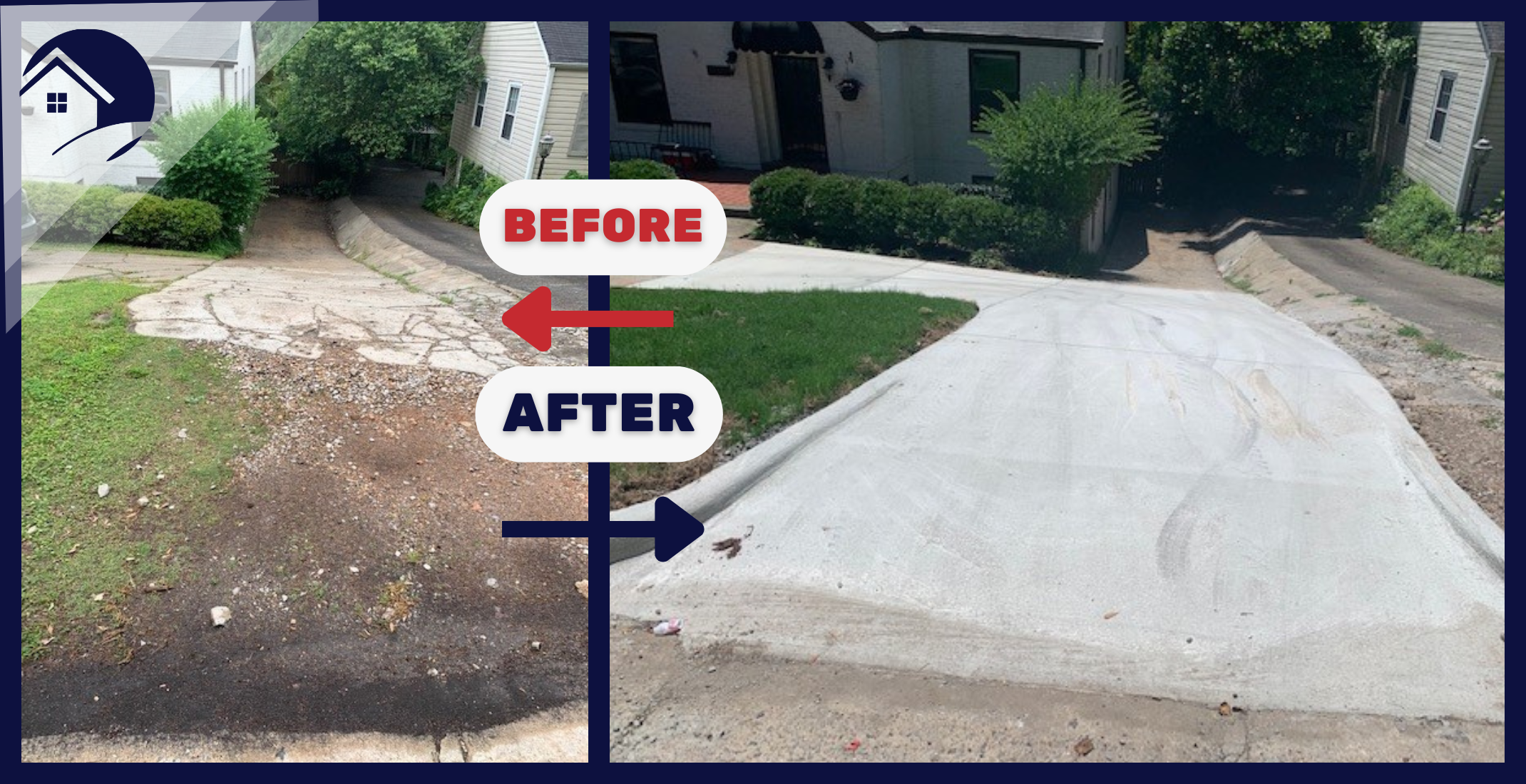 Before and After Concrete Driveway