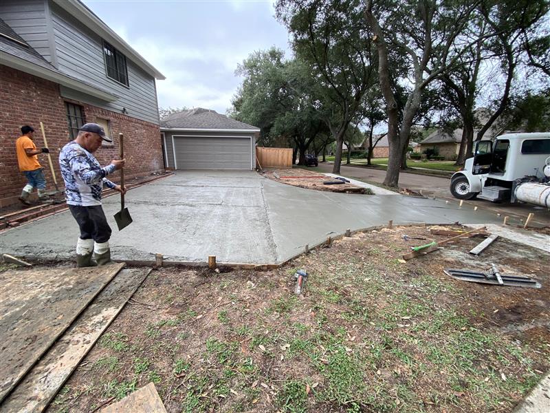 Driveway being poured by Sam The Concrete Man